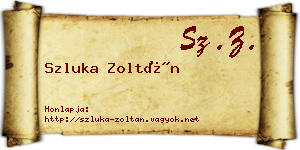Szluka Zoltán névjegykártya