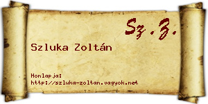 Szluka Zoltán névjegykártya